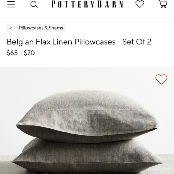 Pottery Barn Belgian Linen Pillowcases Set Of 2 King Sz HEATHERED CHARCOAL Gray